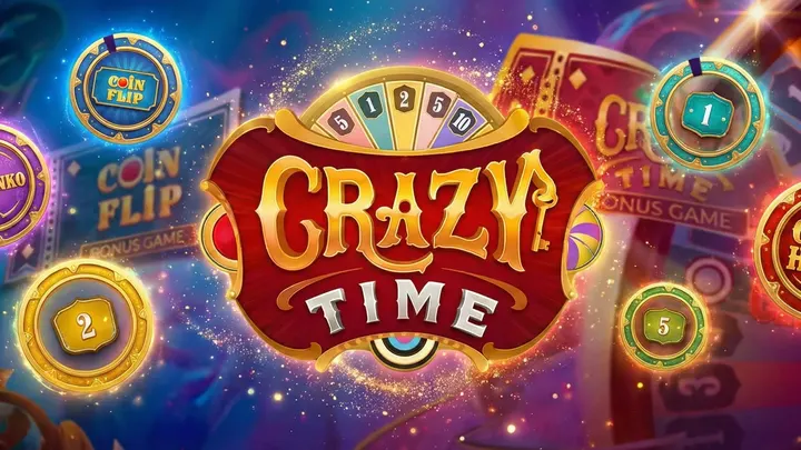 Crazy Time wheel with recent live result markers